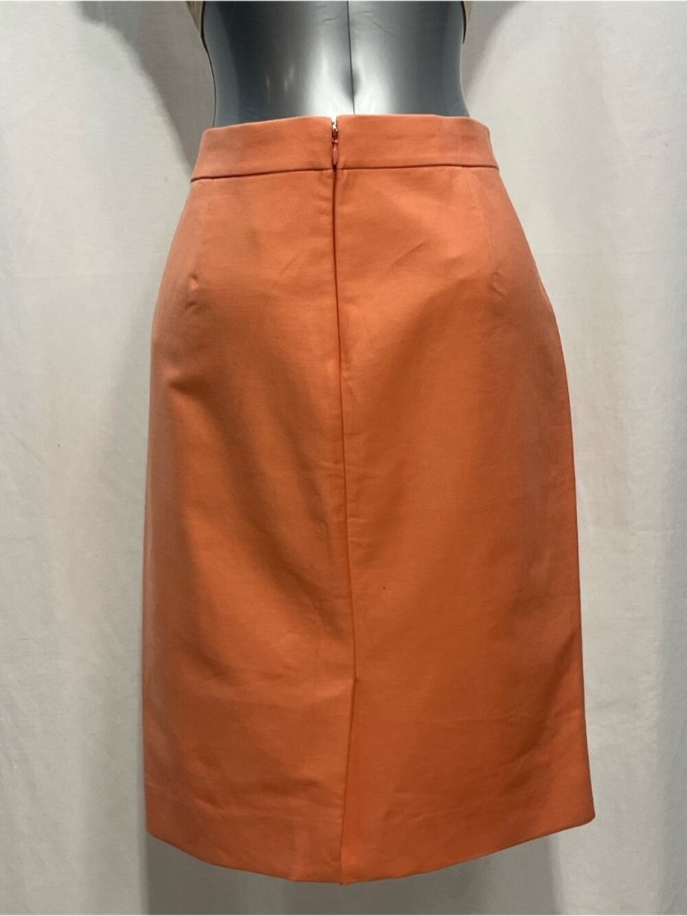 J Crew Chic Coral Orange High Waisted Knee Length Pencil Skirt travel work 1486 - Picture 4 of 7